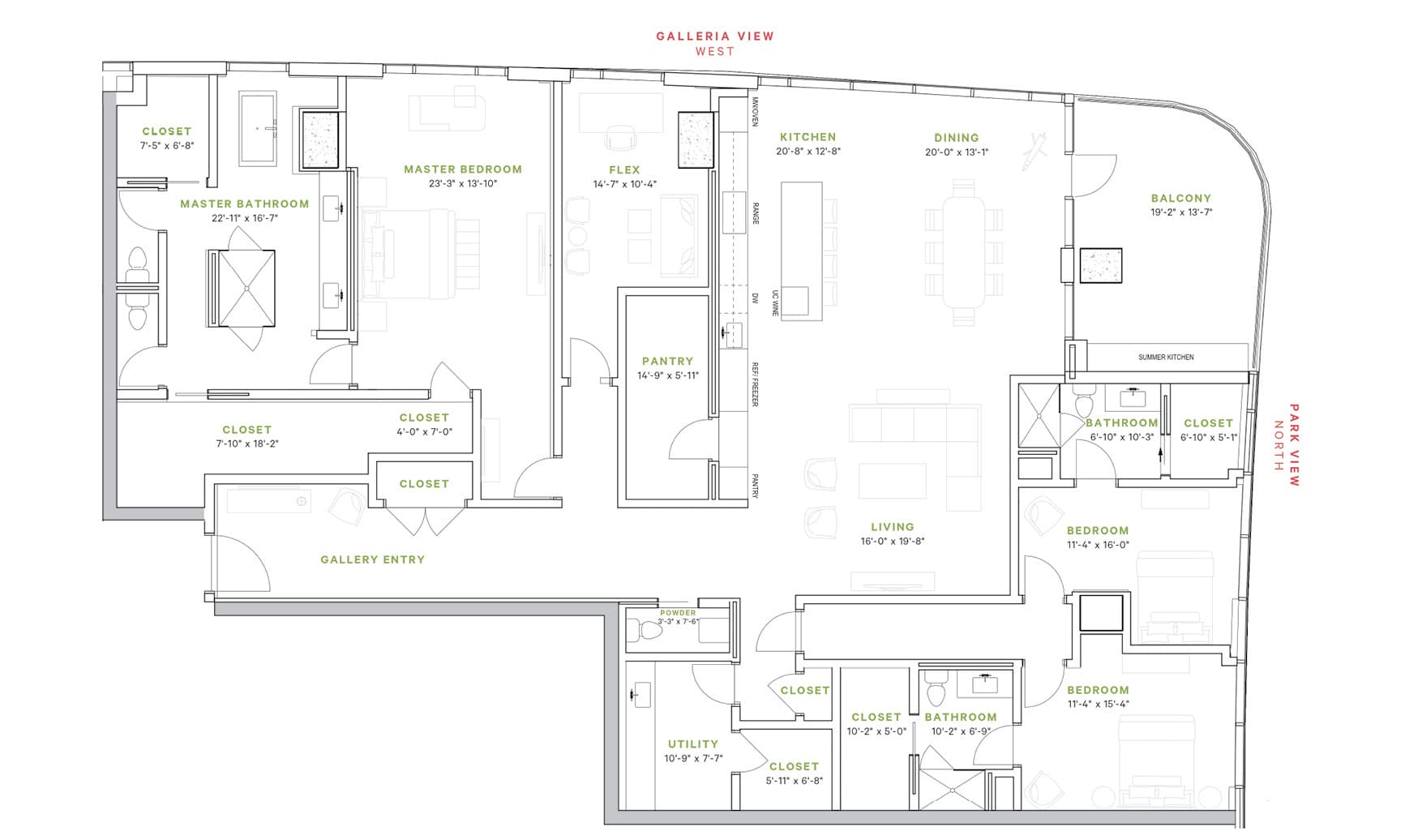 Residences At The Allen Delmonte Penthouse Condo Floorplan